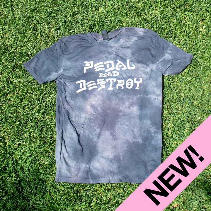 Tie Dye Pedal and Destroy t-shirt (one-off)