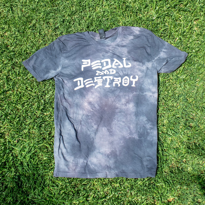 Tie Dye Pedal and Destroy t-shirt (one-off)