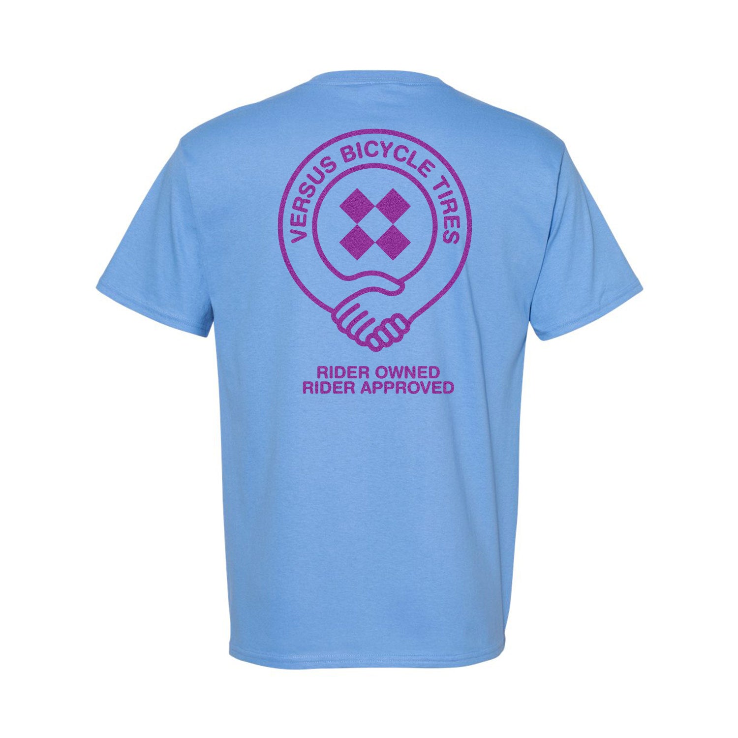 Versus Handshake T Shirt back view lt blue colorway