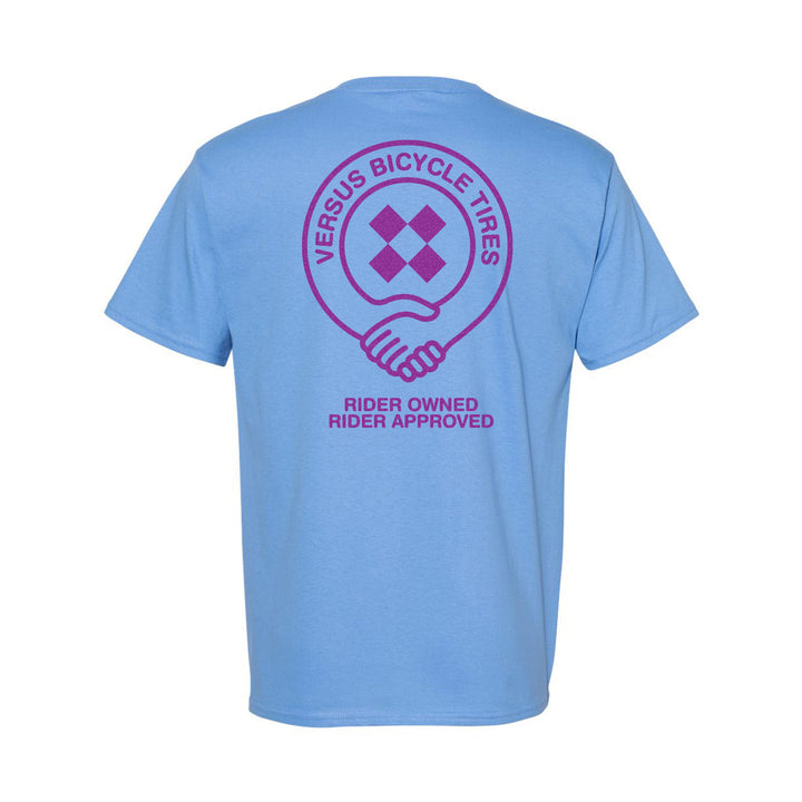 Versus Handshake T Shirt back view lt blue colorway