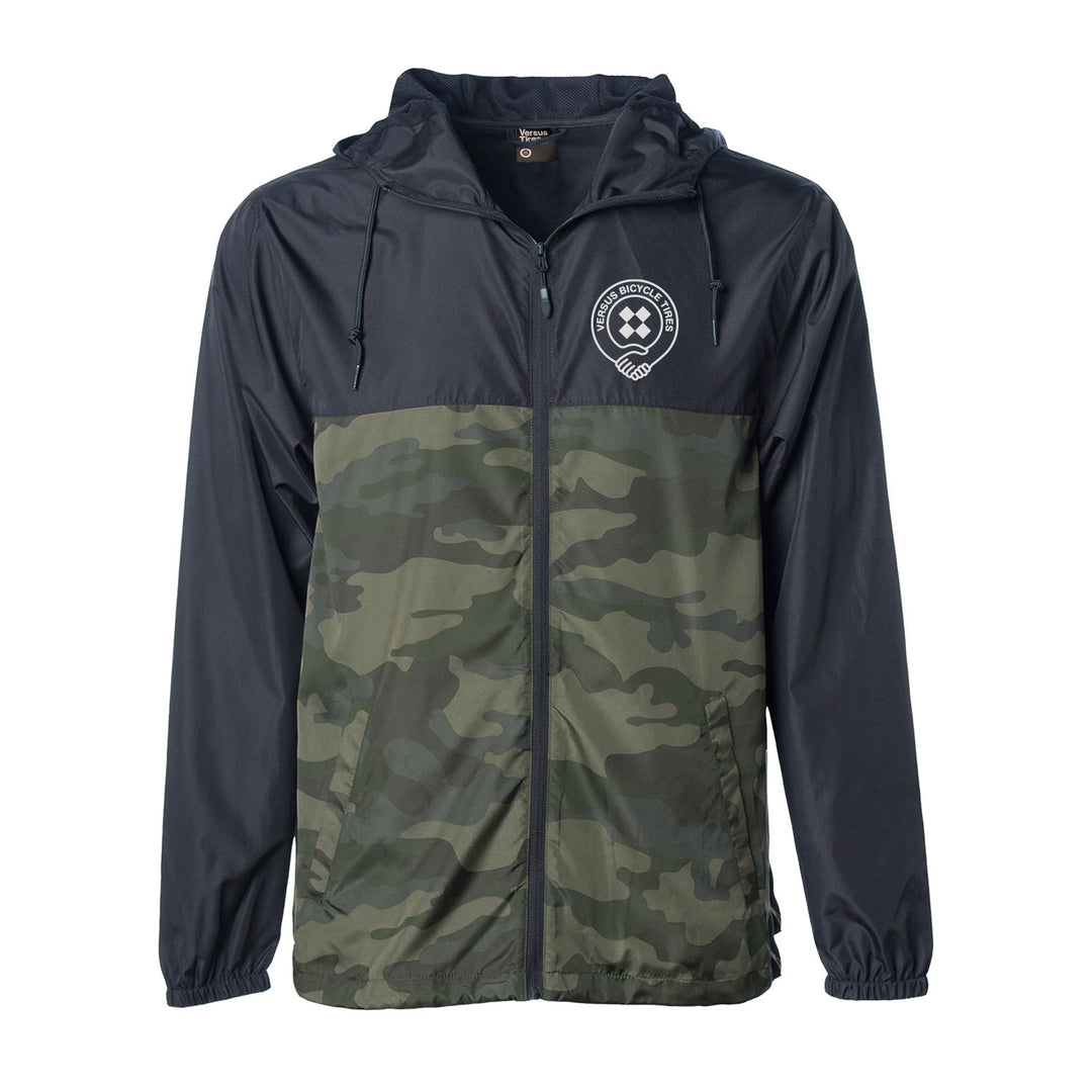 Versus Tires Black and camo windbreaker with design on chest