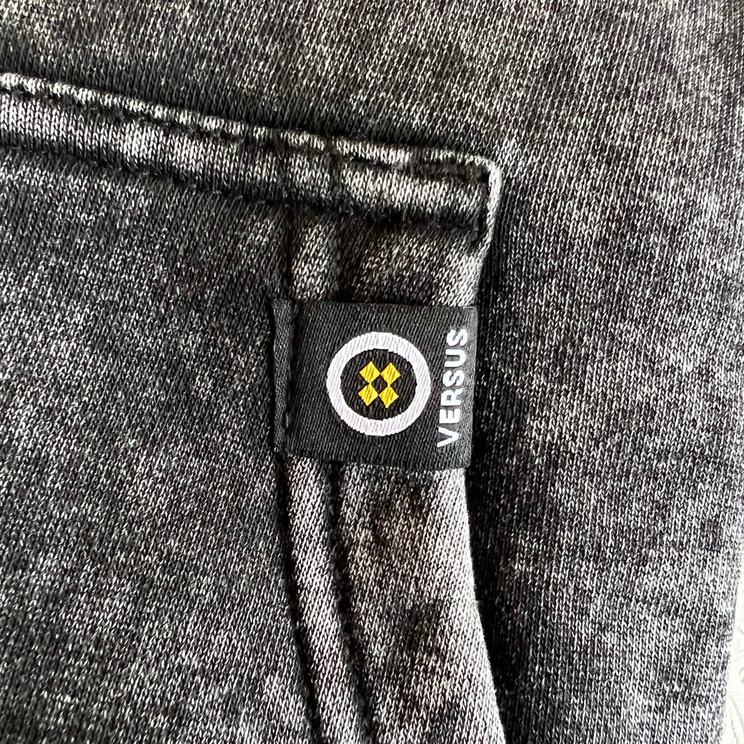 Versus Tires mineral wash hooded sweatshirt with Snakecharmer Design - pocket label detail