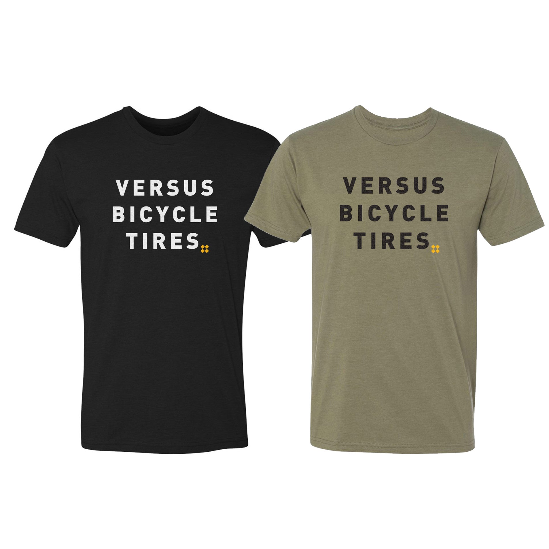 Versus Tires Text t-shirt in black & olive colorways